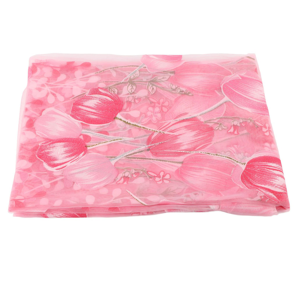 100*200cm Tulips Printing Tulle Curtains Sheer Drape Balcony Window Decoration Pink