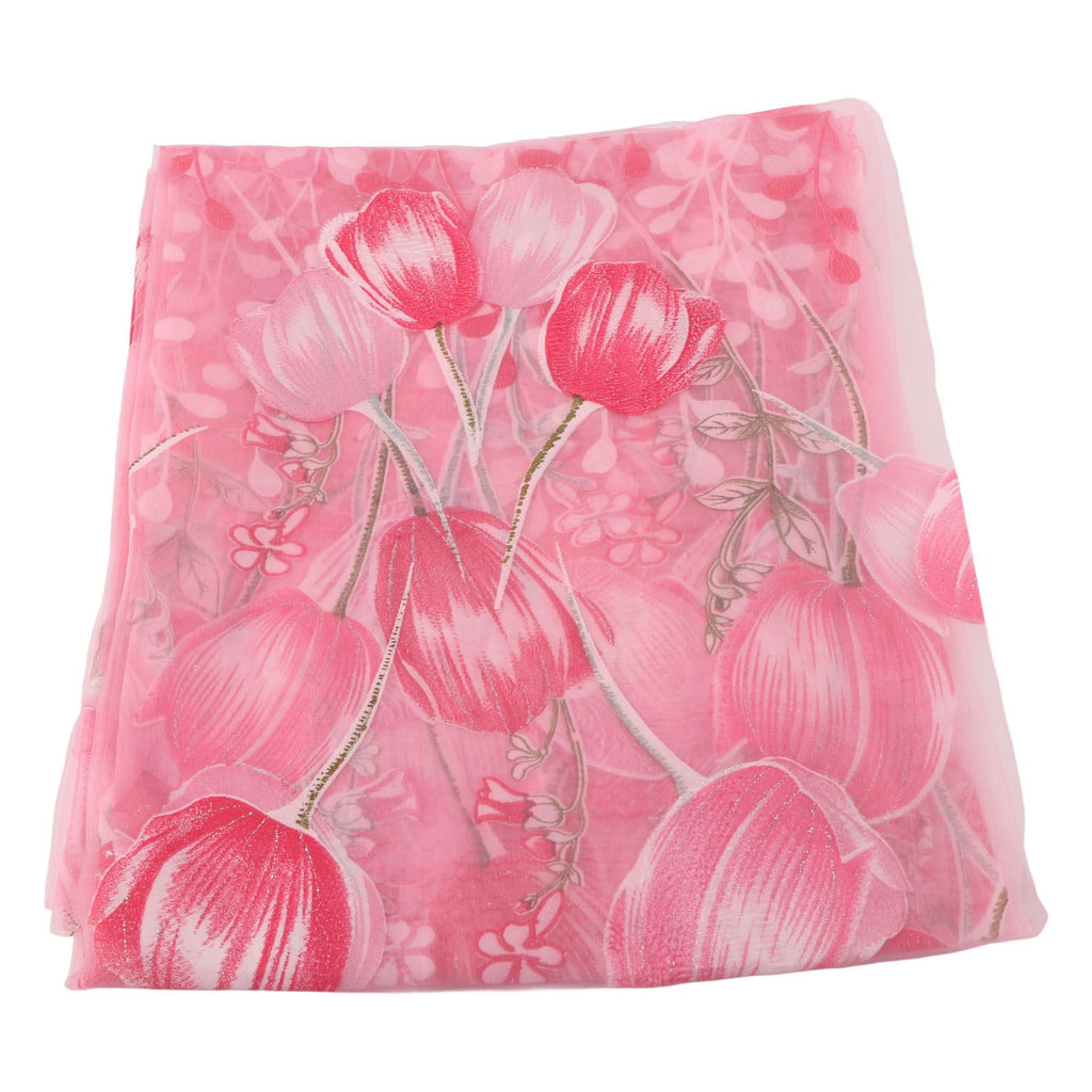 100*200cm Tulips Printing Tulle Curtains Sheer Drape Balcony Window Decoration Pink