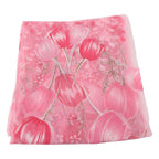 100*200cm Tulips Printing Tulle Curtains Sheer Drape Balcony Window Decoration Pink