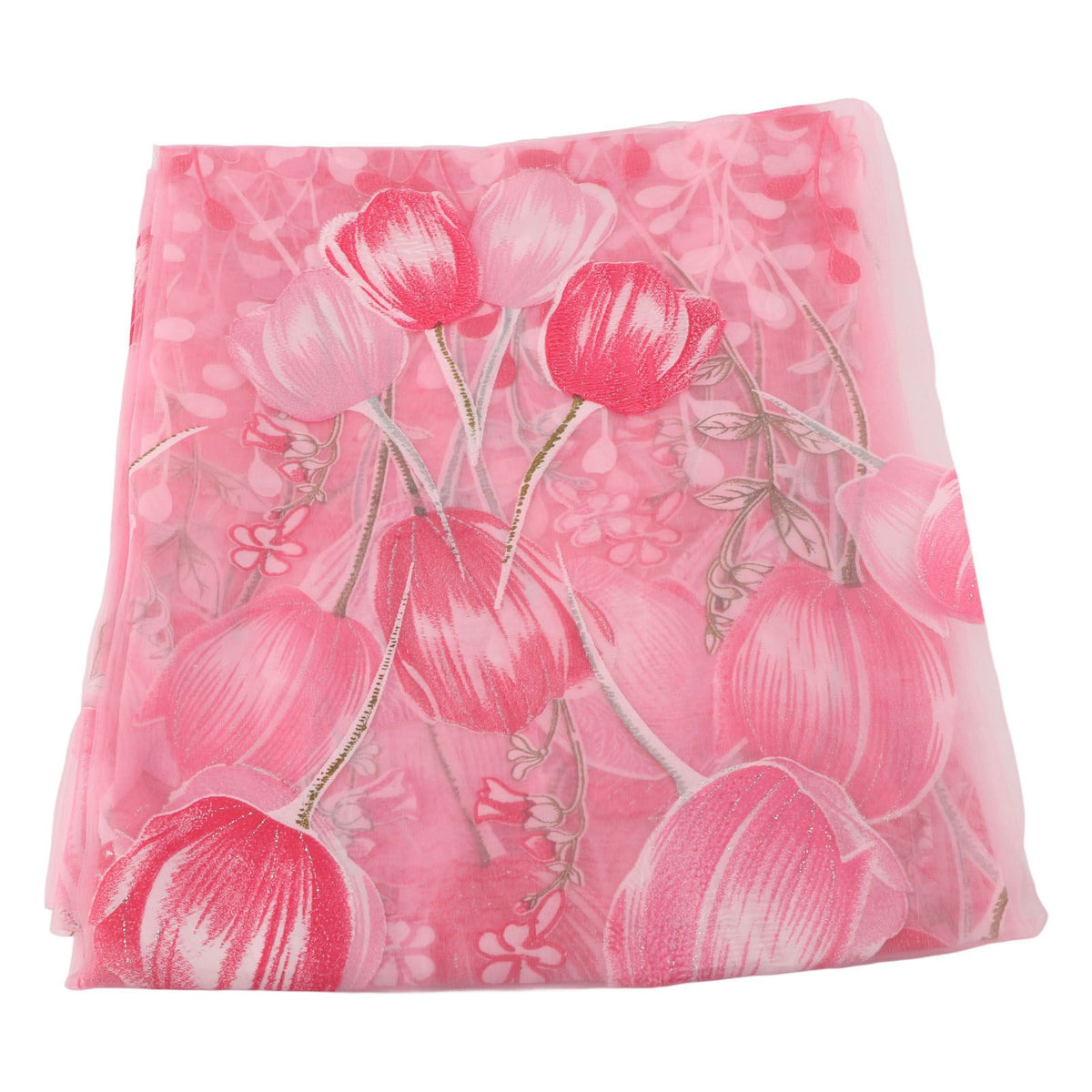 100*200cm Tulips Printing Tulle Curtains Sheer Drape Balcony Window Decoration Pink