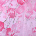 100*200cm Tulips Printing Tulle Curtains Sheer Drape Balcony Window Decoration Pink