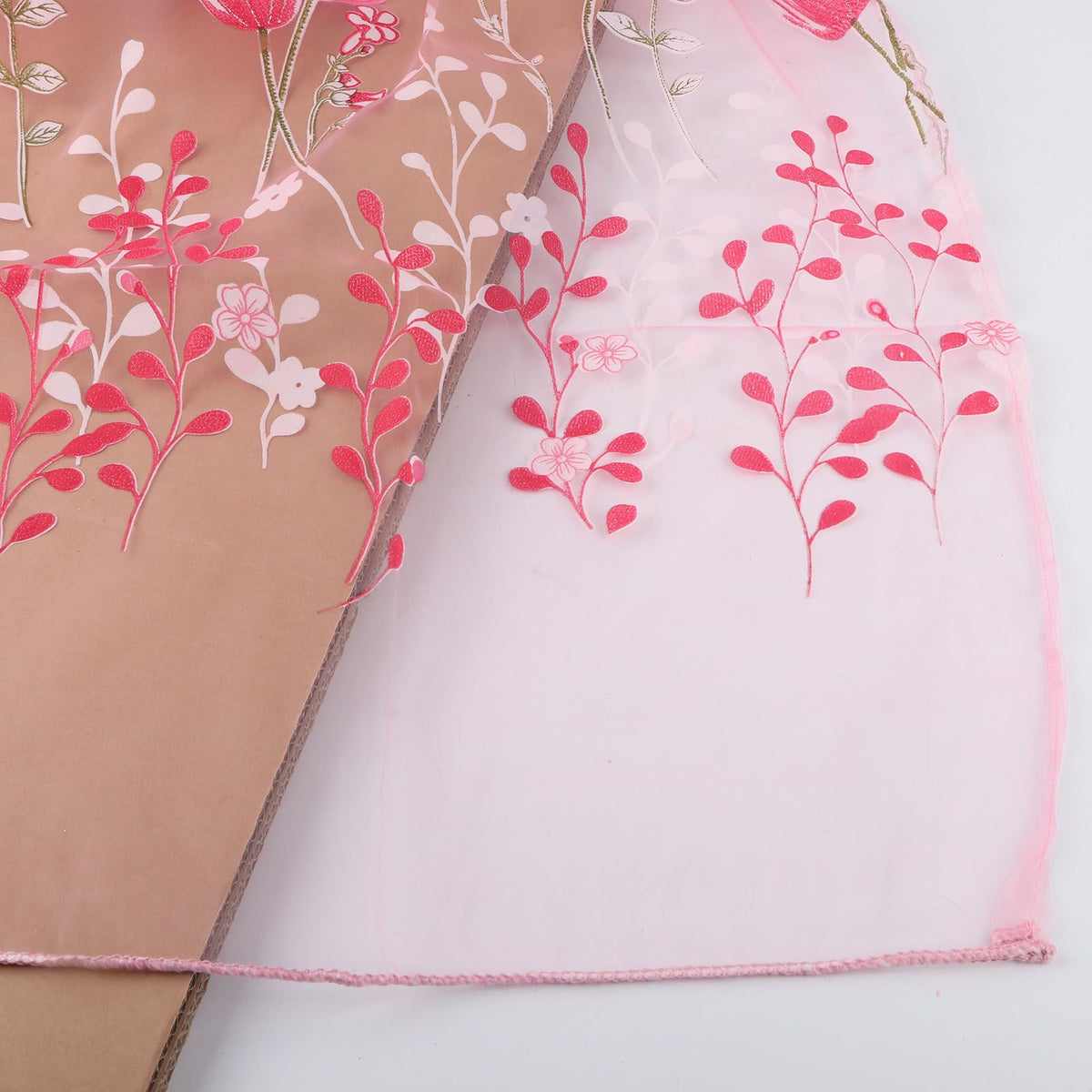 100*200cm Tulips Printing Tulle Curtains Sheer Drape Balcony Window Decoration Pink