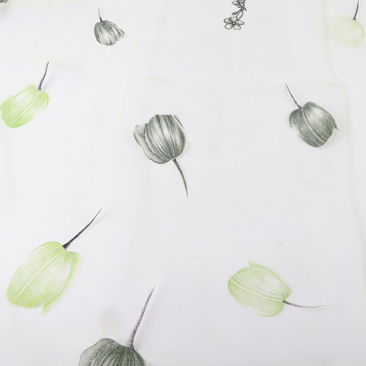 100*200cm Tulips Printing Tulle Curtains Sheer Drape Balcony Window Decoration Green