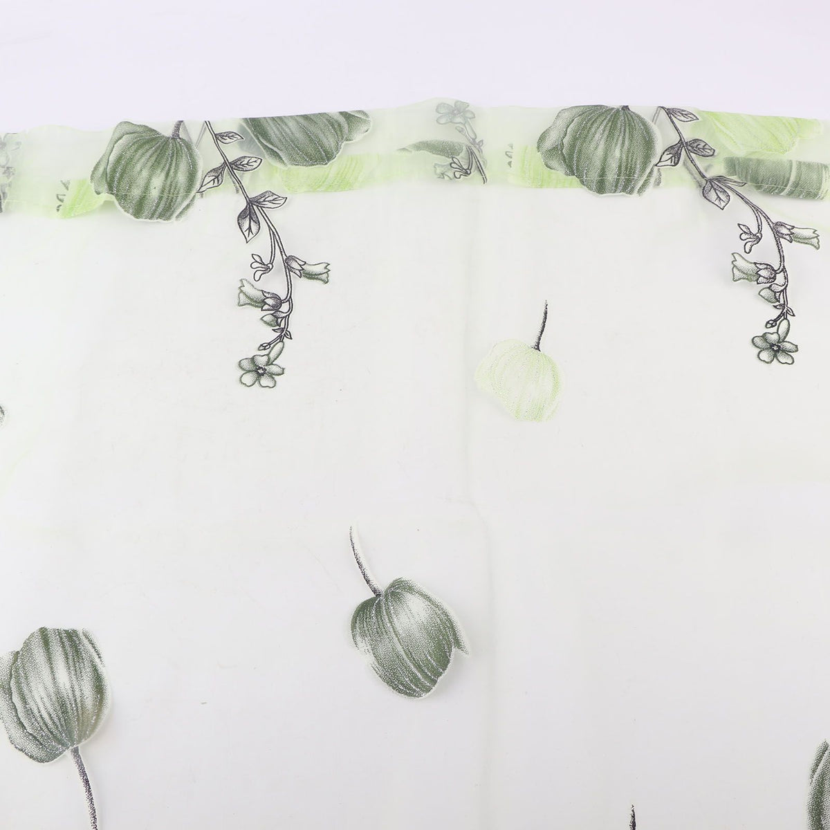 100*200cm Tulips Printing Tulle Curtains Sheer Drape Balcony Window Decoration Green