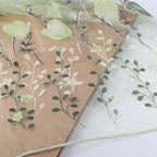 100*200cm Tulips Printing Tulle Curtains Sheer Drape Balcony Window Decoration Green