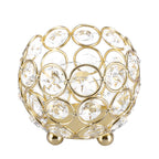 Crystal Tea Light Candle Holders Wedding Decor Table Centerpieces (Gold Diameter 8cm)