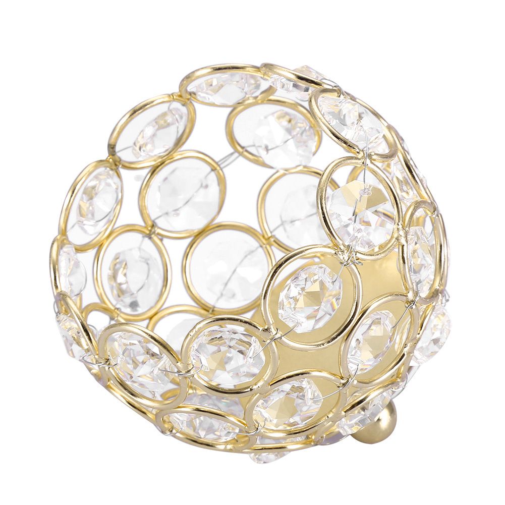 Crystal Tea Light Candle Holders Wedding Decor Table Centerpieces (Gold Diameter 8cm)
