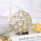 Crystal Tea Light Candle Holders Wedding Decor Table Centerpieces (Gold Diameter 8cm)