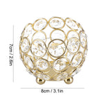 Crystal Tea Light Candle Holders Wedding Decor Table Centerpieces (Gold Diameter 8cm)