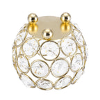 Crystal Tea Light Candle Holders Wedding Decor Table Centerpieces (Gold Diameter 8cm)