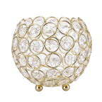 Crystal Tea Light Candle Holders Wedding Decor Table Centerpieces (Gold Diameter 12cm)