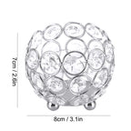 Crystal Tea Light Candle Holders Wedding Decor Table Centerpieces (Silver Diameter 8cm)