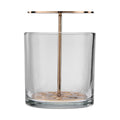 Cylindrical Transparent Hydroponic Vase Brass Plating Glass Vase for Flowers Single Flowers Artificial Flowers