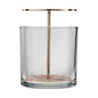 Cylindrical Transparent Hydroponic Vase Brass Plating Glass Vase for Flowers Single Flowers Artificial Flowers