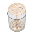 Cylindrical Transparent Hydroponic Vase Brass Plating Glass Vase for Flowers Single Flowers Artificial Flowers