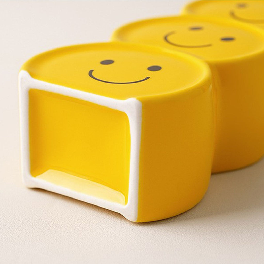 Smile Face Vase Multi Purpose Creative Fun Compact Ceramic Smile Face Stacking Vase for Home Decor