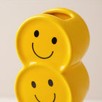 Smile Face Vase Multi Purpose Creative Fun Compact Ceramic Smile Face Stacking Vase for Home Decor