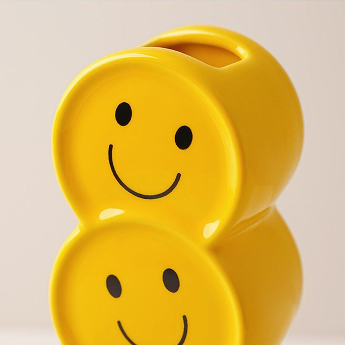 Smile Face Vase Multi Purpose Creative Fun Compact Ceramic Smile Face Stacking Vase for Home Decor