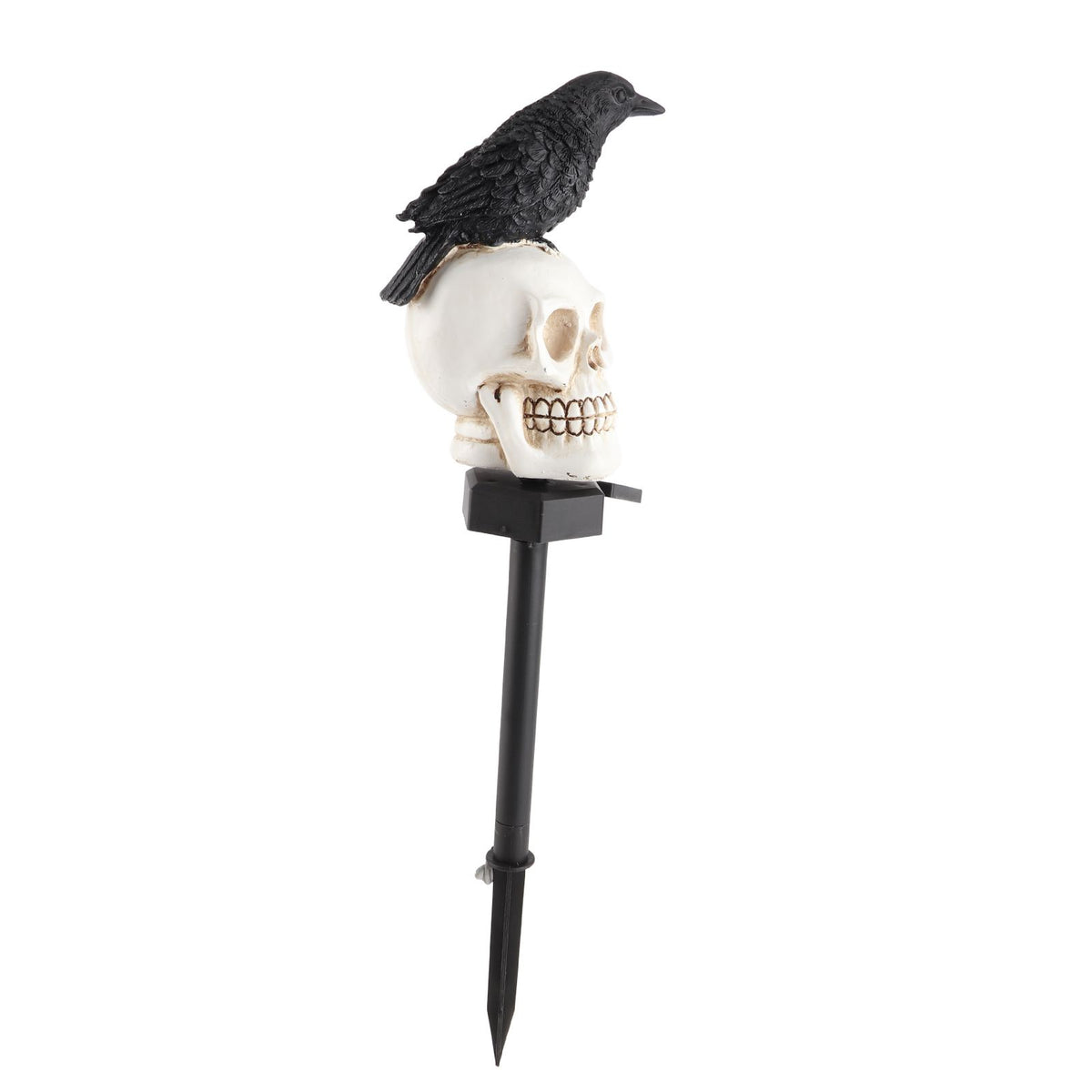 Garden Outdoor Decoration Solar Lights Waterproof Ghost Lights Skull Solar Garden Lights with Black Crow On Skull