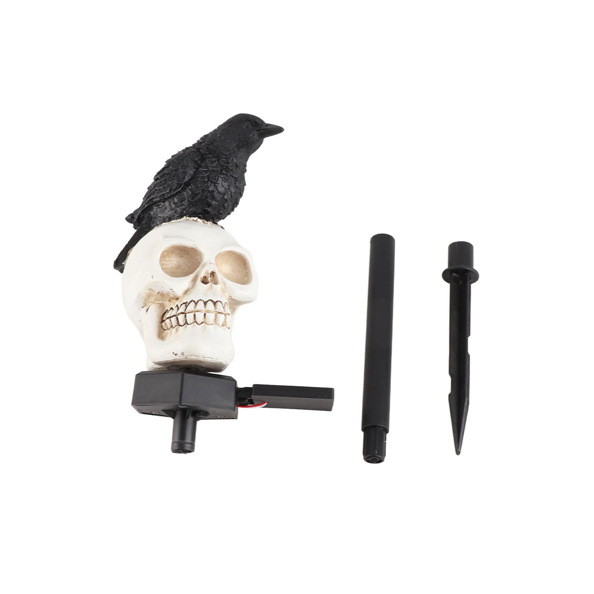 Garden Outdoor Decoration Solar Lights Waterproof Ghost Lights Skull Solar Garden Lights with Black Crow On Skull