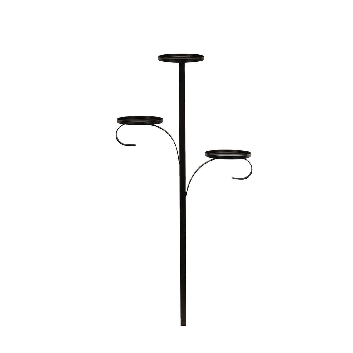 Black Triple Tree Topper 3 Tier Candle Holder Triple Candle Tree Topper for Holiday Indoor Outdoor Decor 60cm 2 Section Splicing