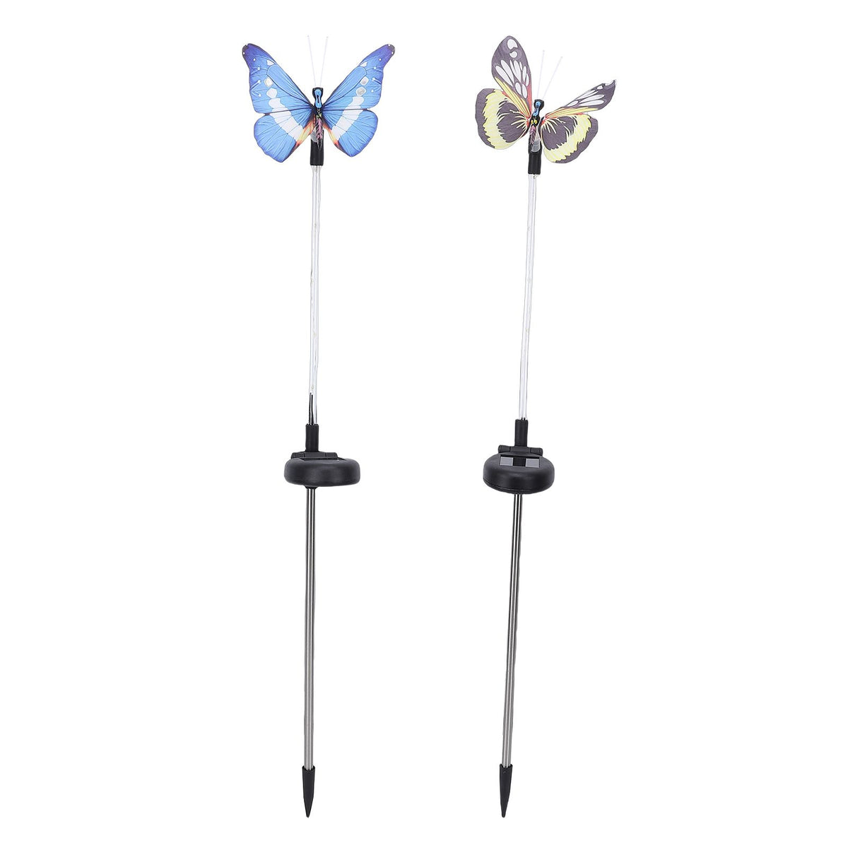 2 Pack Solar Lights LED Lawn Lights RGB Color Changing Outdoor Rainproof ABS Solar Powered Butterfly Decorative Landscape Lighting for Yard Patio Lawn Pathway