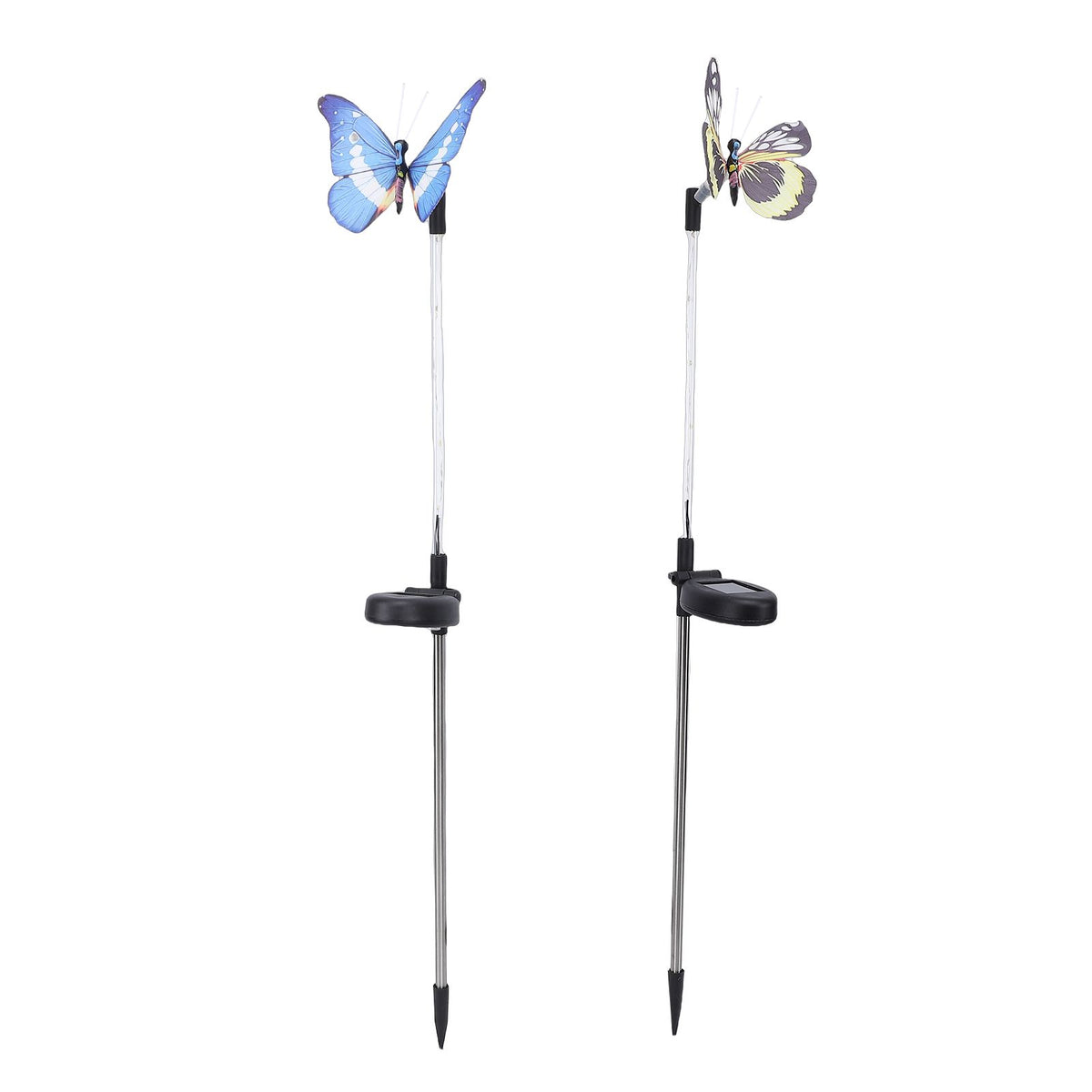 2 Pack Solar Lights LED Lawn Lights RGB Color Changing Outdoor Rainproof ABS Solar Powered Butterfly Decorative Landscape Lighting for Yard Patio Lawn Pathway