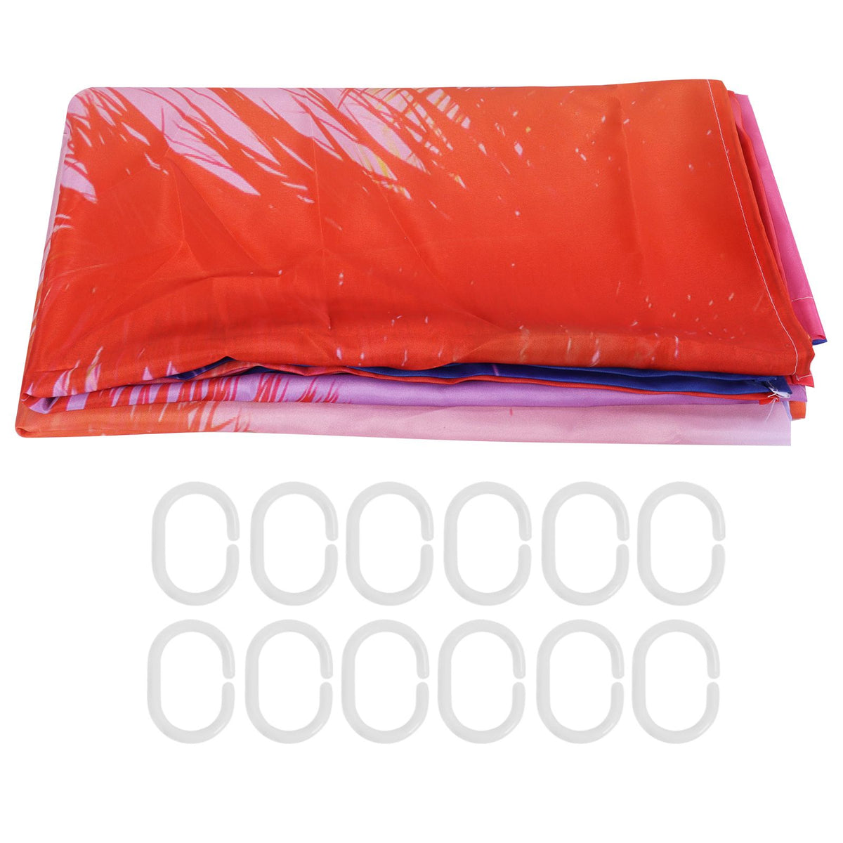 Shower Curtain Waterproof Thick Polyester PunchFree Curtain with Hook for Bathroom(150x180cm )