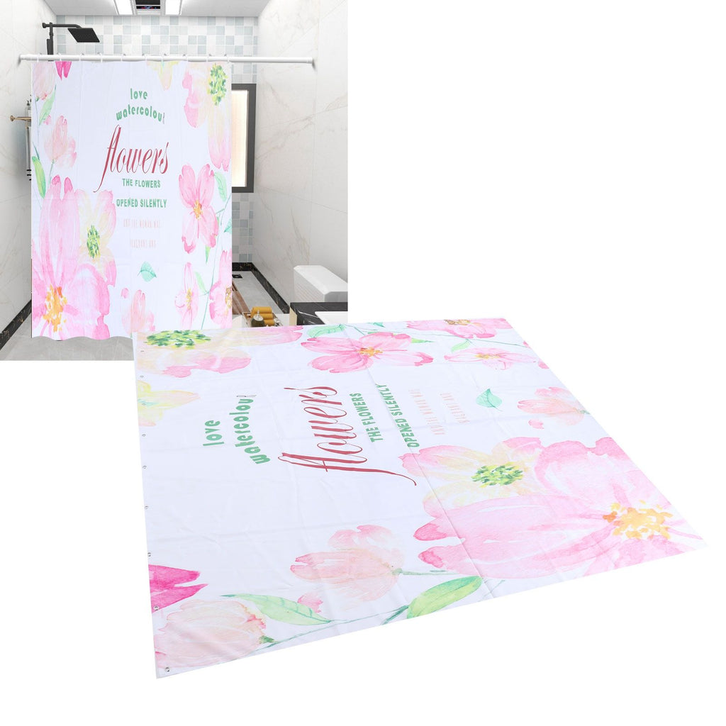 Summer Floral Pattern Shower Curtain with Hook Bathroom Curtain for Home Bathtubs180x200cm