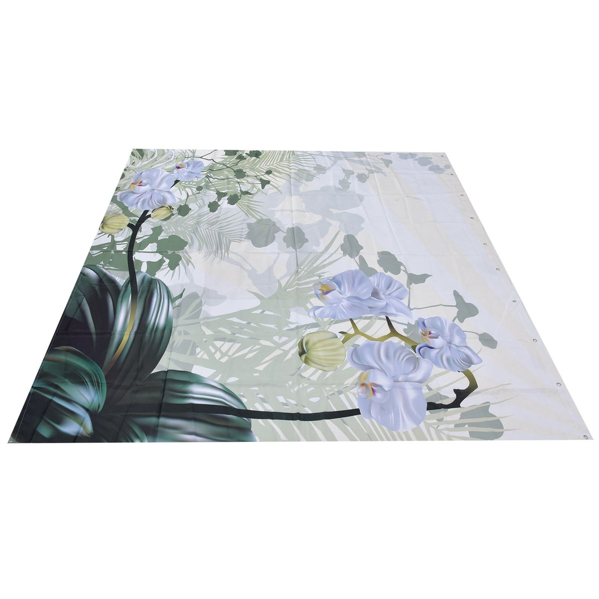 Flower Plants Pattern Shower Curtain Waterproof Polyester Bathroom Curtain with Hooks180x200cm