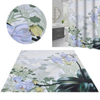 Flower Plants Pattern Shower Curtain Waterproof Polyester Bathroom Curtain with Hooks180x200cm