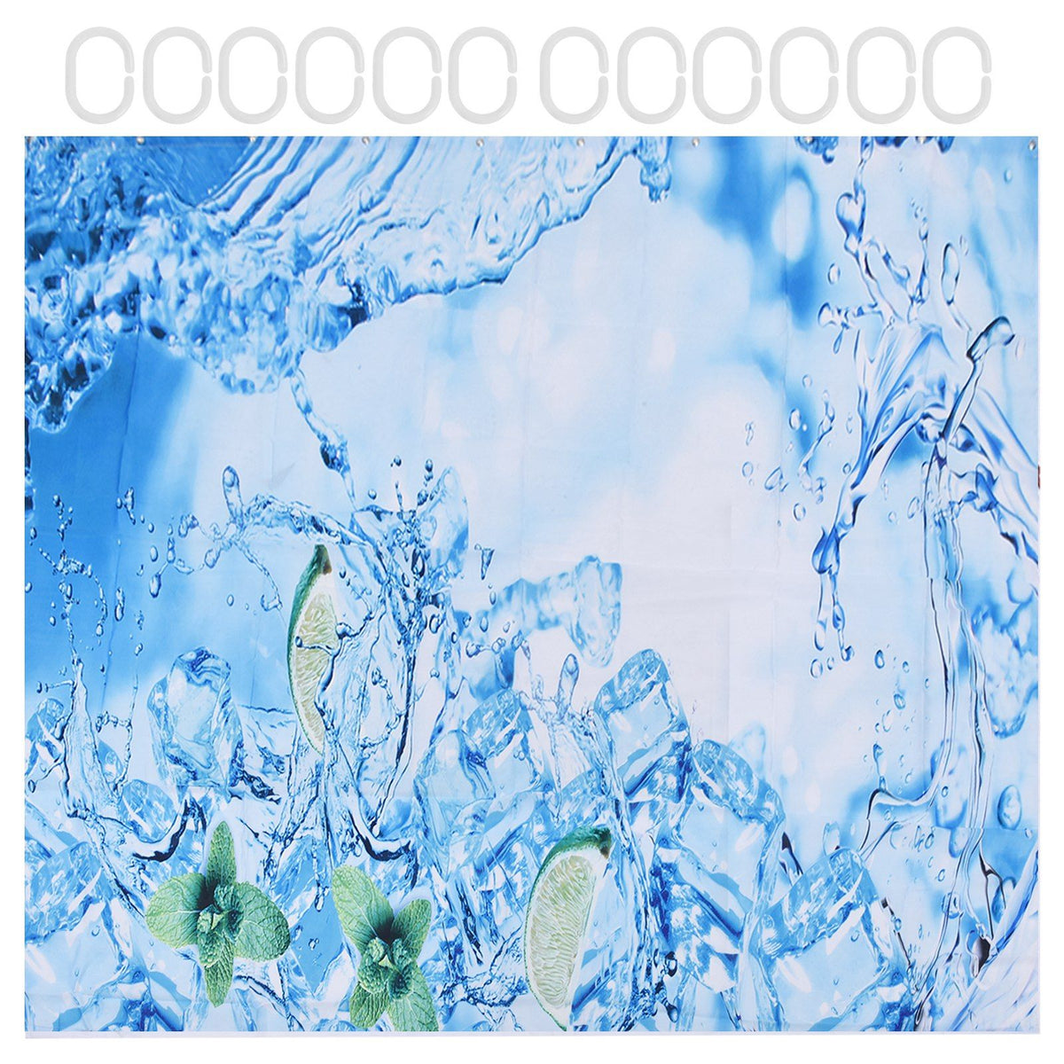 Bathroom Curtain with Hook Waterproof Elastic Hanging Shower Curtain for Home Bathtub150x180cm