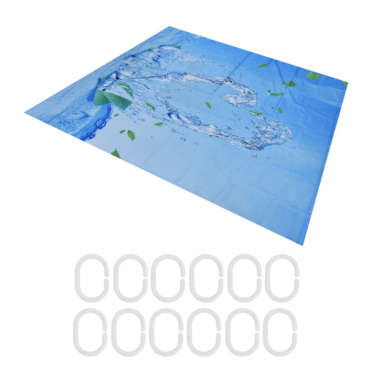 Shower Curtain Waterproof Polyester Blackout Curtain with Hook for Bathroom Home Decoration180x180cm