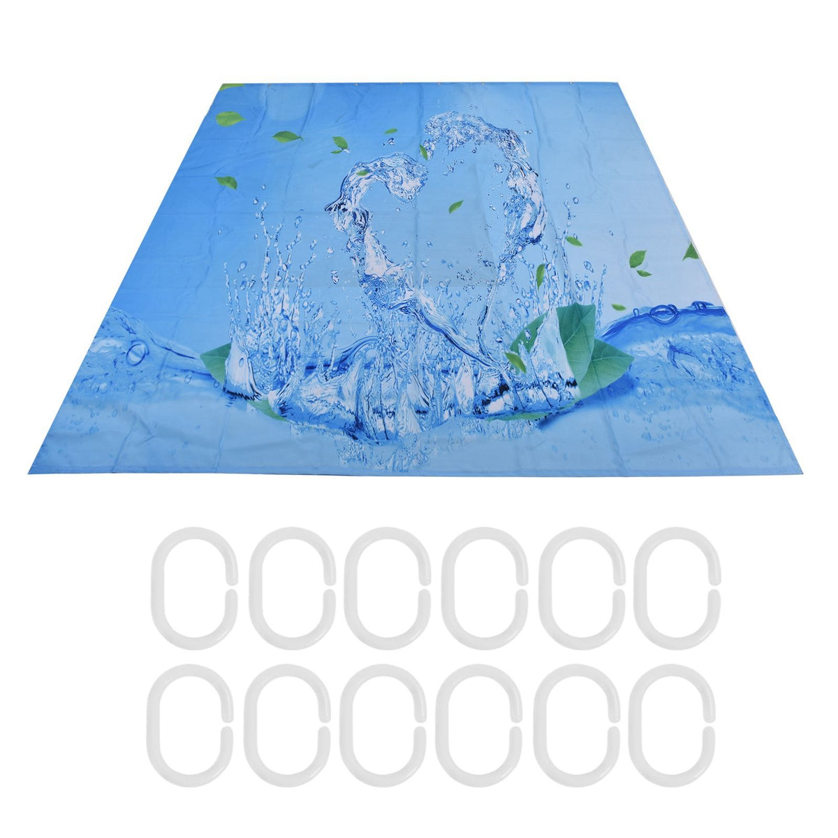 Shower Curtain Waterproof Polyester Blackout Curtain with Hook for Bathroom Home Decoration180x180cm