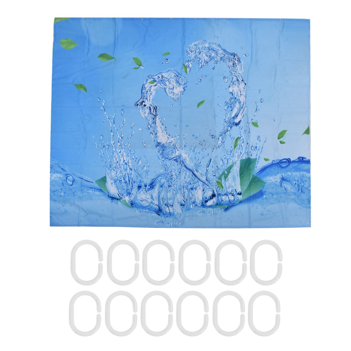 Shower Curtain Waterproof Polyester Blackout Curtain with Hook for Bathroom Home Decoration180x180cm
