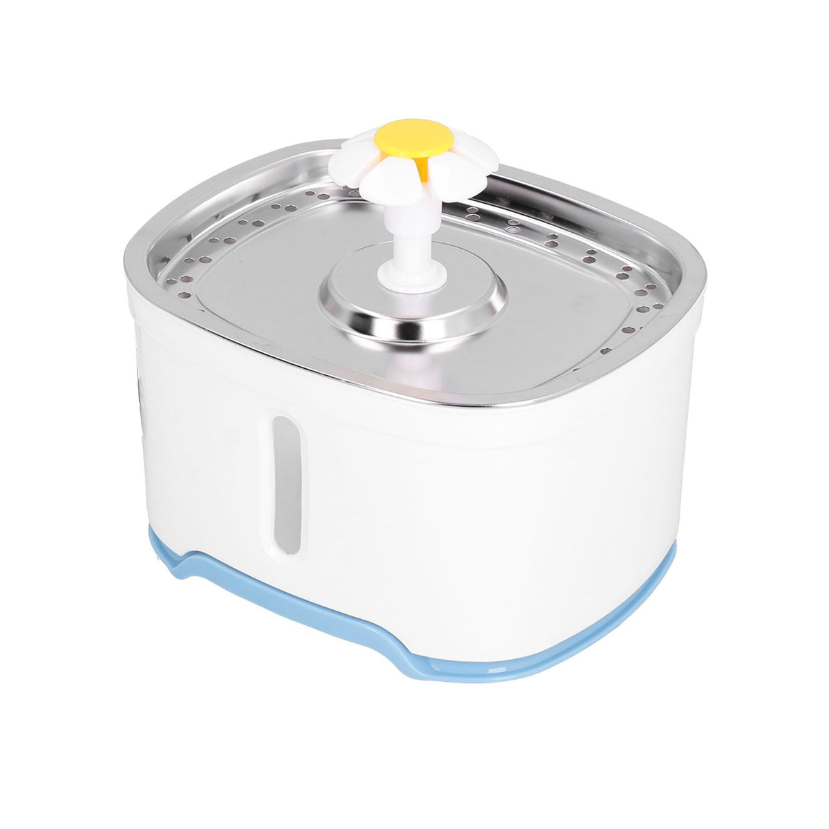 2.5L Stainless Steel Pet Water Fountain Silent Running Water Circulation Drinking Fountain with LED Light for Cat Dog