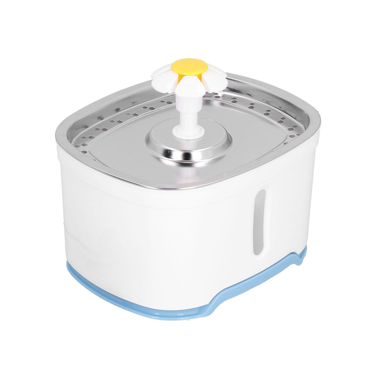 2.5L Stainless Steel Pet Water Fountain Silent Running Water Circulation Drinking Fountain with LED Light for Cat Dog