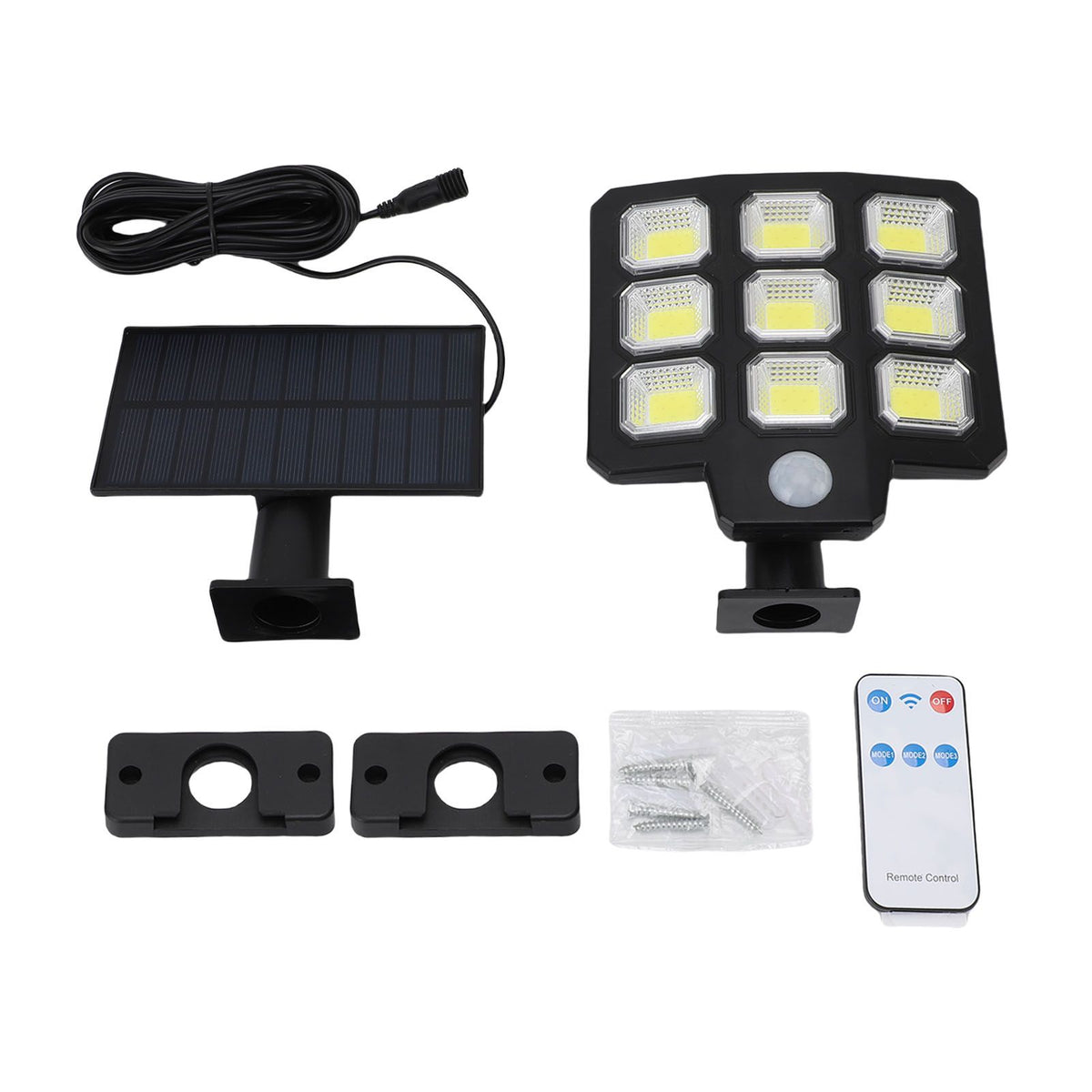 Outdoor Solar Light 240 LEDs 3000LM 6500K 3 Modes IP65 Waterproofing Solar Flood Light with Remote Control and 16ft Cable