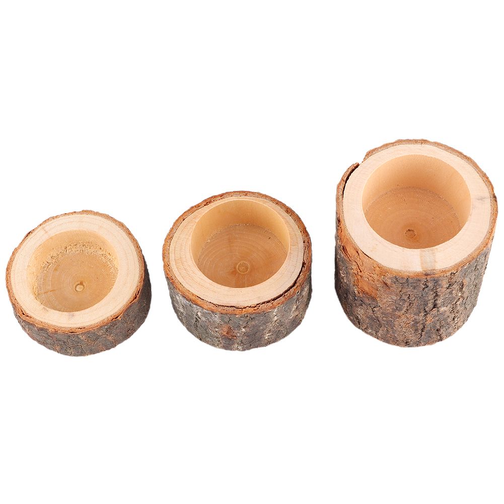3pcs/Set Wooden Candle Stand Tea Light Candle Holders for Rustic Wedding Party Birthday Holiday
