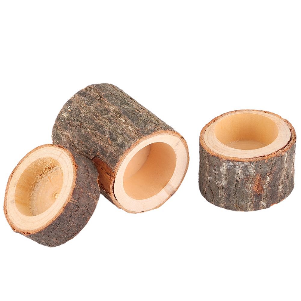 3pcs/Set Wooden Candle Stand Tea Light Candle Holders for Rustic Wedding Party Birthday Holiday