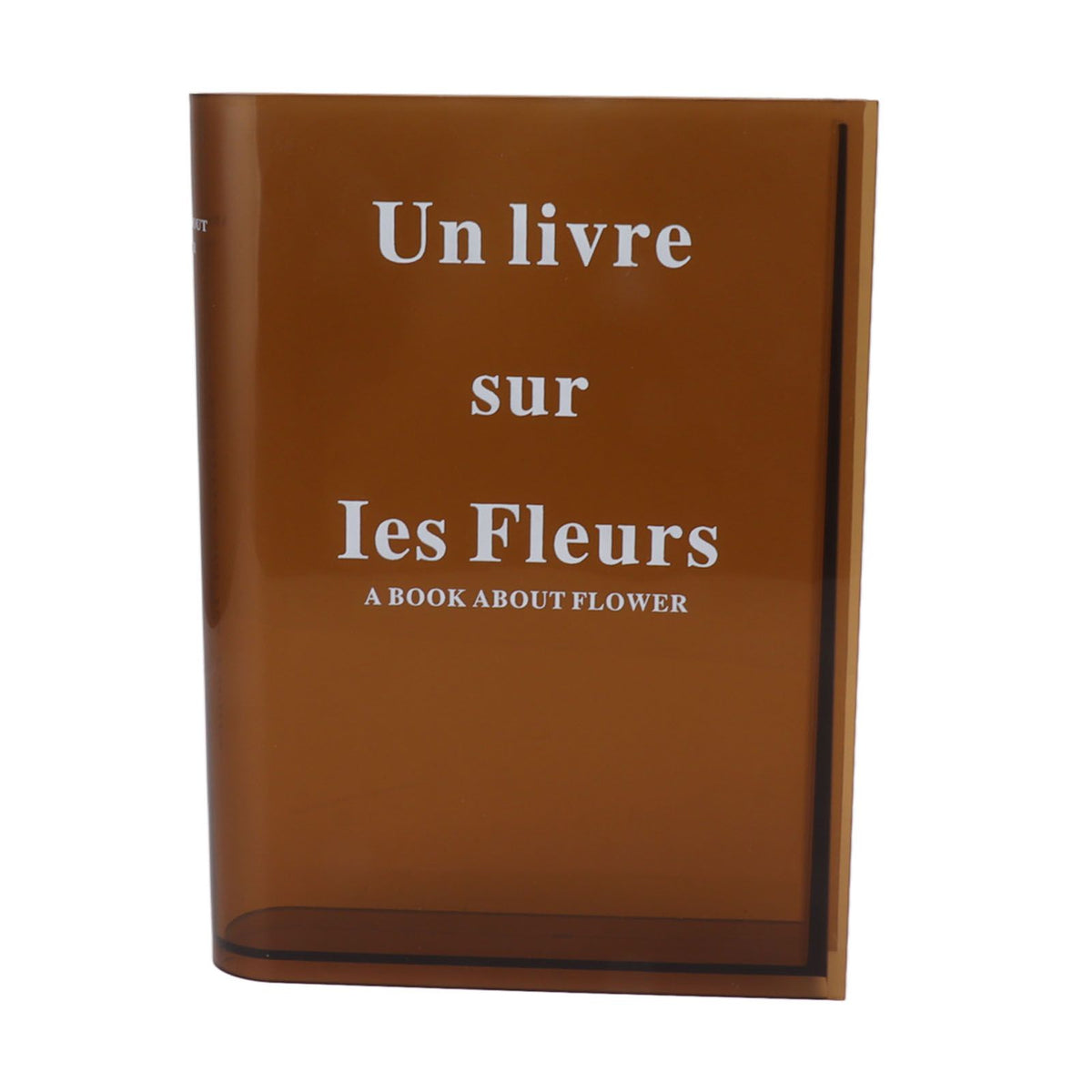 Book Vase for Flowers Acrylic Decorative Transparent Clear Book Shape Flower Vase for Home Living Room Office Brown