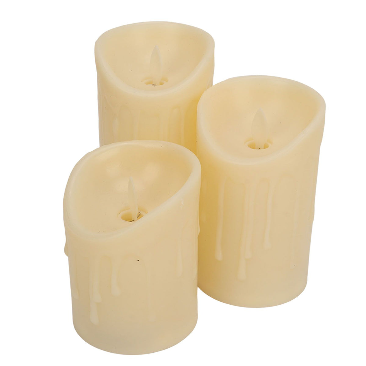 LED Flickering Flameless Candles with Remote Realistic Battery Operated Electronic Flickering LED Pillar Candles for Home Decor 7.5cm Teardrop Shaped