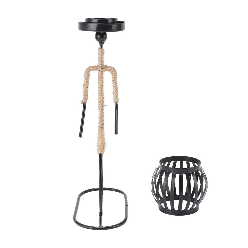 Modern Iron Figure Candlestick Holder Metal Rustic Candle Stand Art Ornament Living Room Table Decoration 7150V-08 Girls Overhead Lantern B