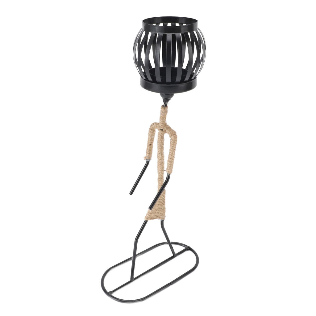 Modern Iron Figure Candlestick Holder Metal Rustic Candle Stand Art Ornament Living Room Table Decoration 7150V-08 Girls Overhead Lantern B