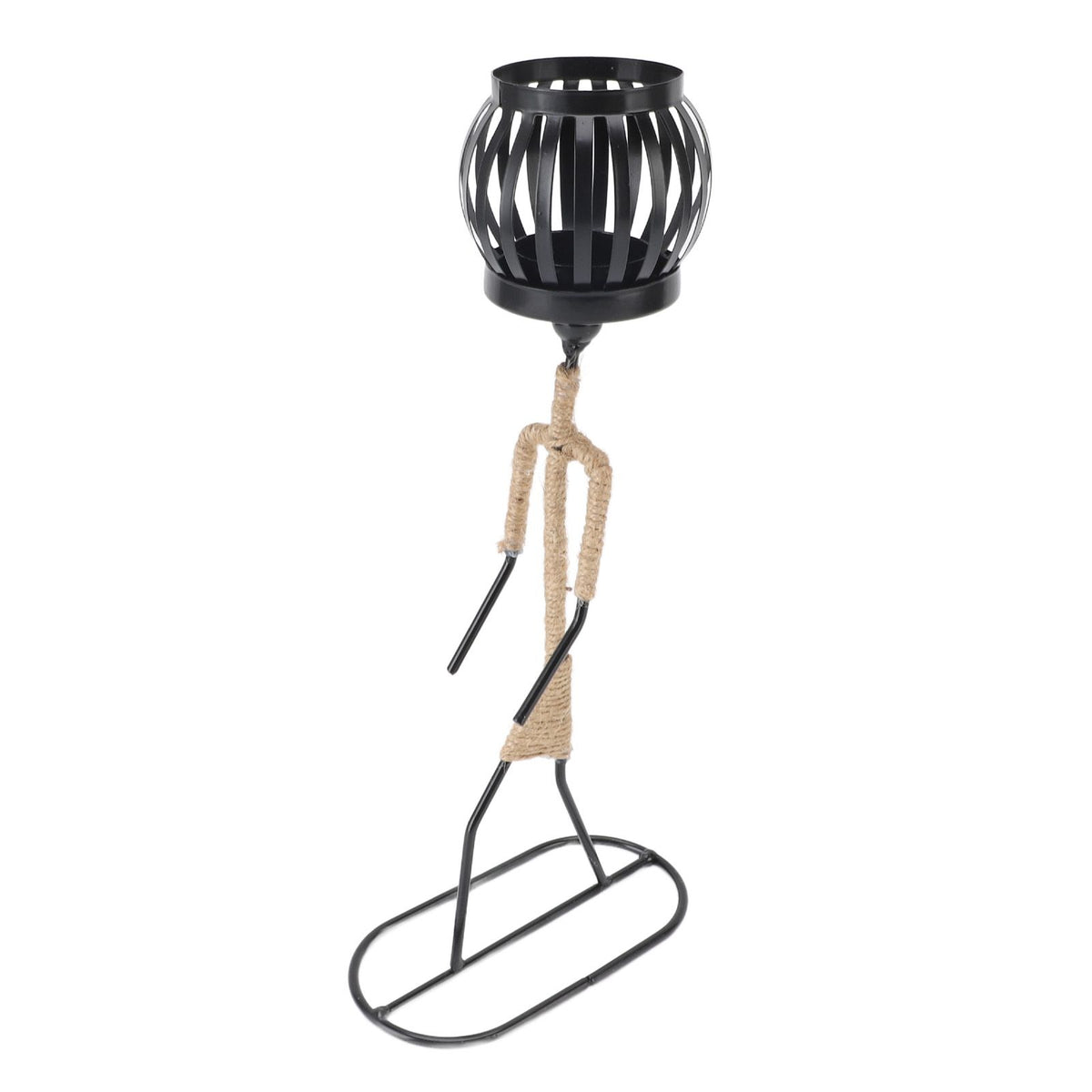 Modern Iron Figure Candlestick Holder Metal Rustic Candle Stand Art Ornament Living Room Table Decoration 7150V-08 Girls Overhead Lantern B