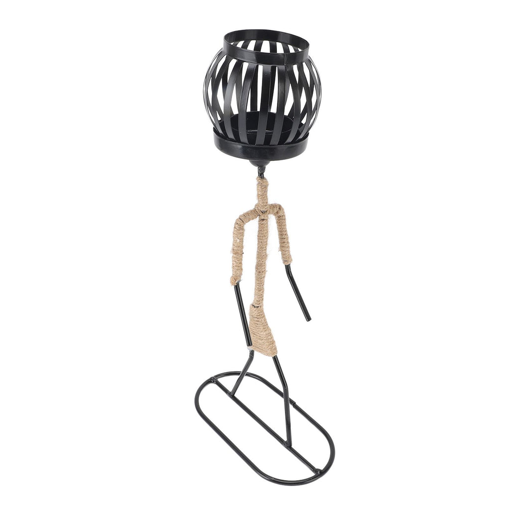 Modern Iron Figure Candlestick Holder Metal Rustic Candle Stand Art Ornament Living Room Table Decoration 7150V-08 Girls Overhead Lantern B