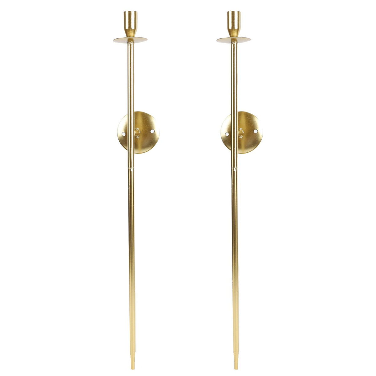 2pcs Wall Mount Candle Holders Decor for Home Modern Vintage Large Candlestick Art for Dining Room Fireplace Living Room Bedroom 25.0in Gold