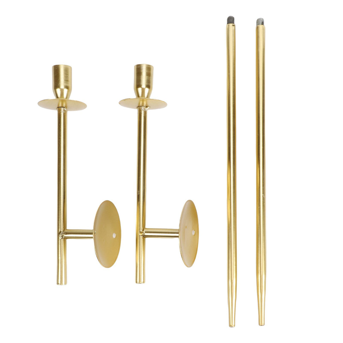 2pcs Wall Mount Candle Holders Decor for Home Modern Vintage Large Candlestick Art for Dining Room Fireplace Living Room Bedroom 25.0in Gold