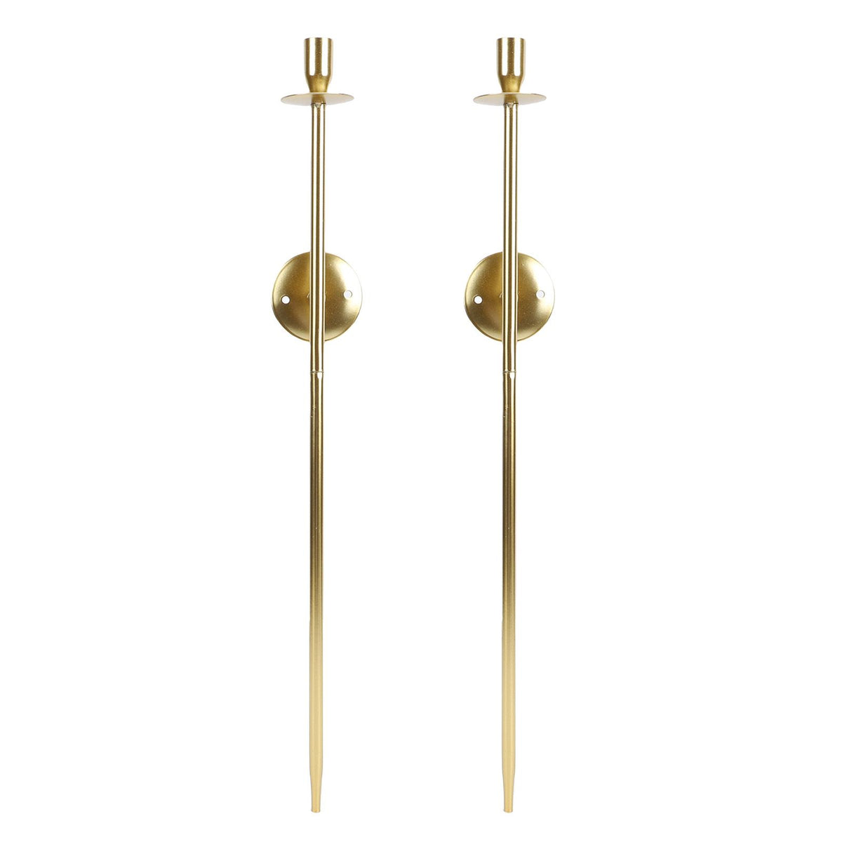 2pcs Wall Mount Candle Holders Decor for Home Modern Vintage Large Candlestick Art for Dining Room Fireplace Living Room Bedroom 25.0in Gold