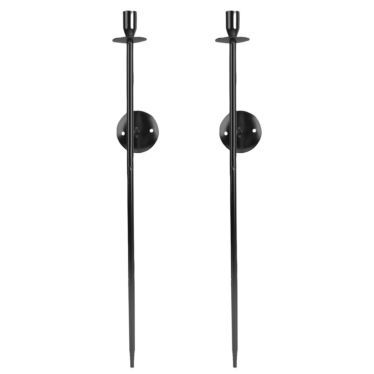2pcs Wall Mount Candle Holders Decor for Home Modern Vintage Large Candlestick Art for Dining Room Fireplace Living Room Bedroom 25.0in Black